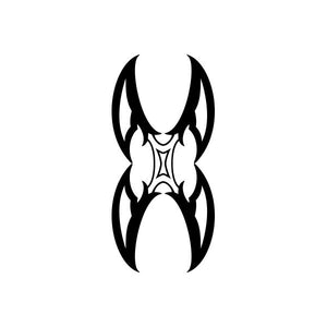 Tribal car vinyl decal sticker, black stylized winged emblem
