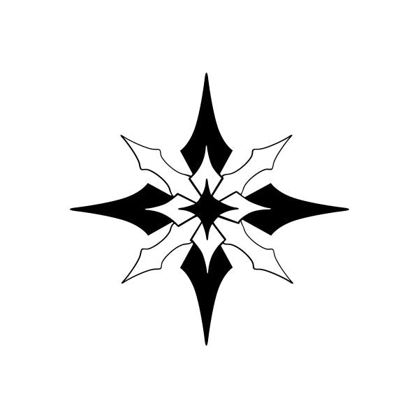 Tribal star car vinyl decal sticker with black pinstripe lines