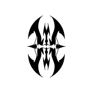 Tribal flame car vinyl decal sticker, black flame swirl emblem