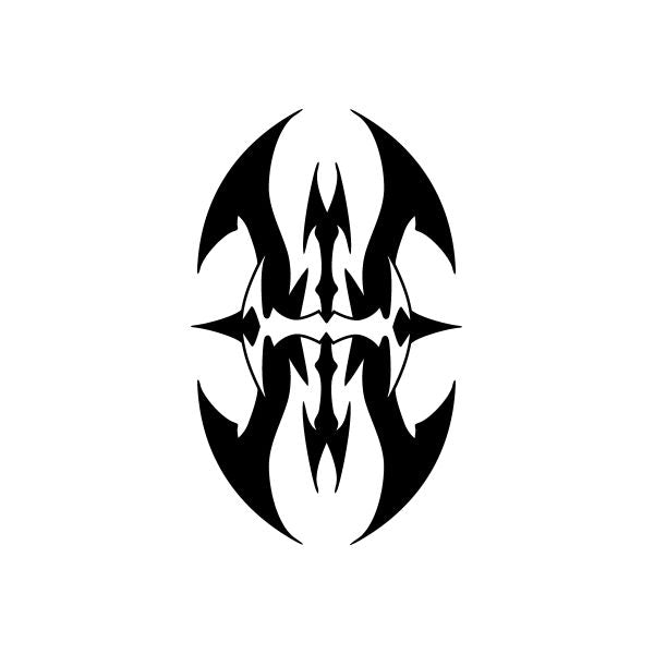 Tribal flame car vinyl decal sticker, black flame swirl emblem