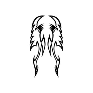 Tribal wing decal sticker with black feather pinstripe lines