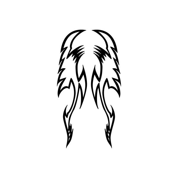 Tribal wing decal sticker with black feather pinstripe lines