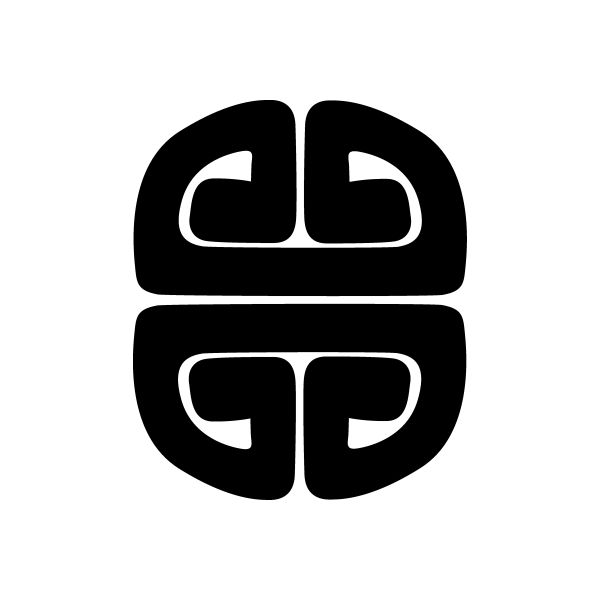 Black tribal-style car vinyl decal sticker with curved lines and emblem
