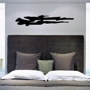 Black tribal pinstripe wall decal with bold abstract stripe motif