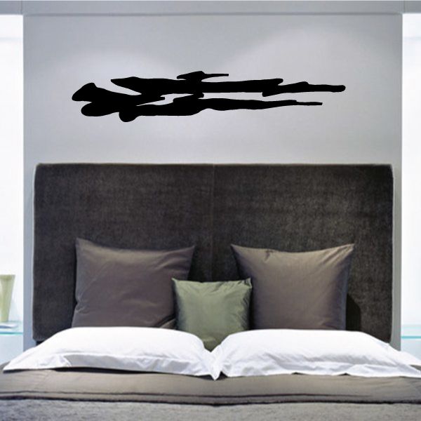 Black tribal pinstripe wall decal with bold abstract stripe motif