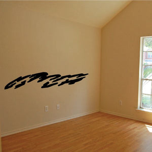 Tribal pinstripe vinyl wall decal, bold black lettering-style graphic