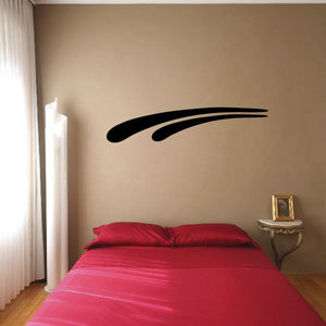Black tribal wall decal with curved stripe lines