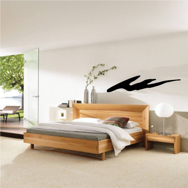 Tribal pinstripe vinyl wall decal with black swoosh lines