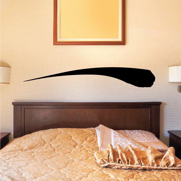 Tribal vinyl wall decal, black curved stripe pattern