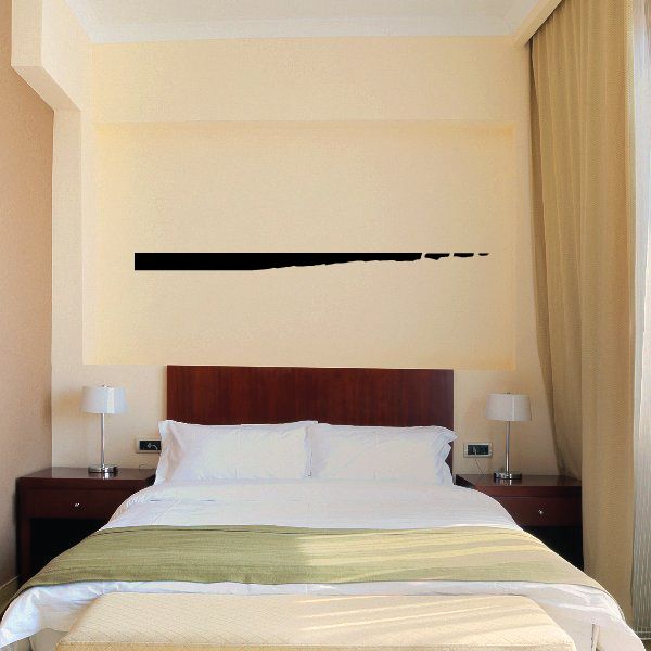Tribal pinstripe wall decal, black horizontal line design