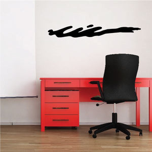 Tribal pinstripe wall decal, black vinyl graphic with curved stripe design