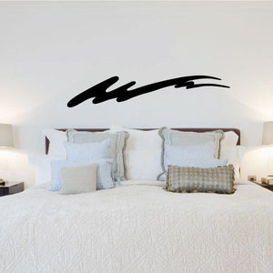 Tribal pinstripe wall decal with black curved tribal line design