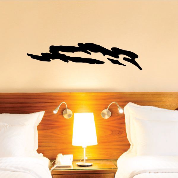 Tribal pinstripe wall decal, black vinyl tribal motif