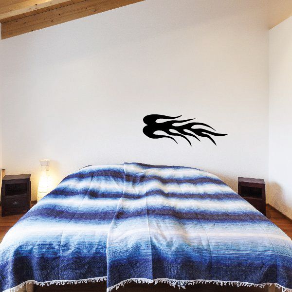 Black tribal flame wall decal, vinyl sticker design
