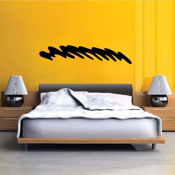 Black tribal pinstripe wall decal vinyl with curved, jagged line pattern
