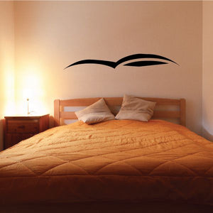 Tribal pinstripe wall decal, black vinyl with sweeping tribal lines