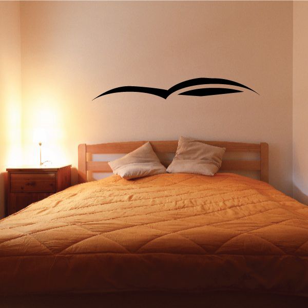 Tribal pinstripe wall decal, black vinyl with sweeping tribal lines