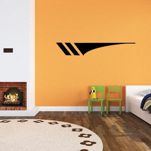Tribal pinstripe wall decal, black diagonal stripes with underline line