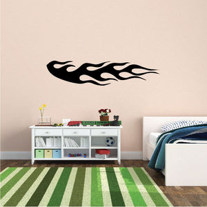 Tribal pinstripe wall decal, black flame-style vinyl design
