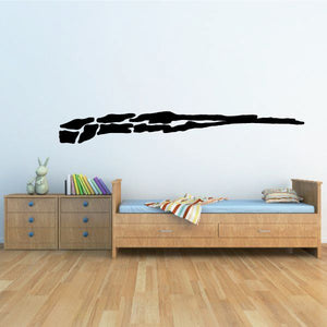Tribal pinstripe wall decal, black vinyl design with long horizontal pattern