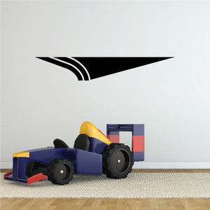 Tribal pinstripe wall decal, black and white curved stripe design