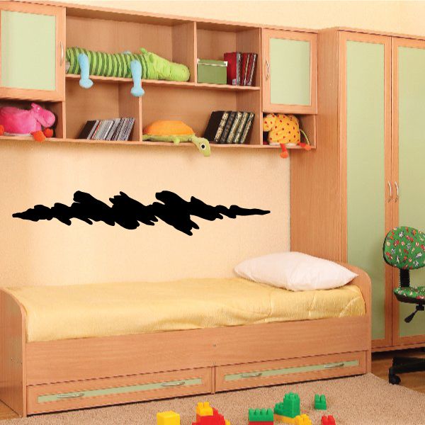 Tribal wall decal vinyl sticker with black horizontal silhouette