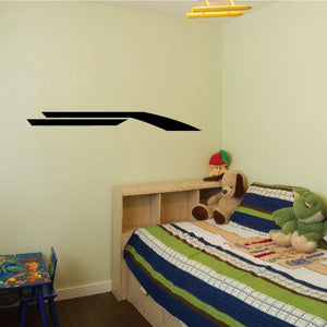Tribal pinstripe wall decal with bold black arrow-like shape