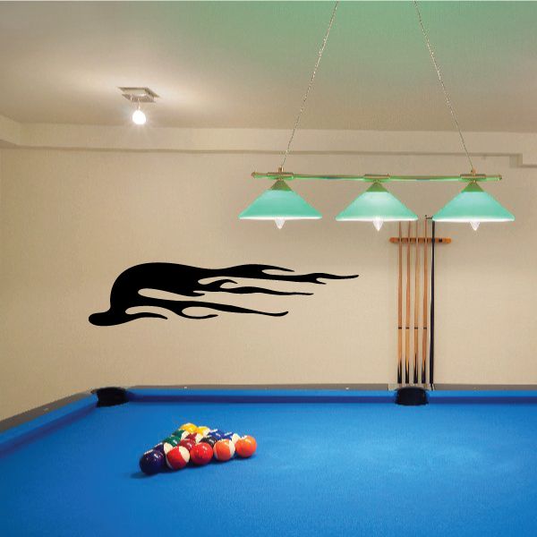 Tribal flame wall decal, black vinyl pinstripe design