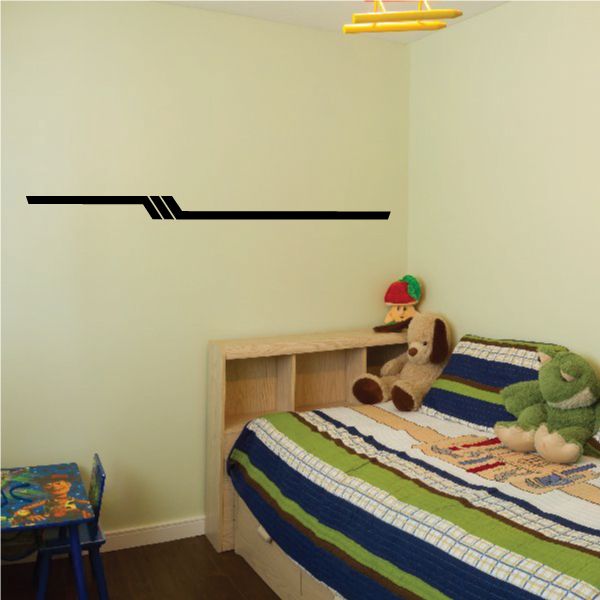 Black tribal pinstripe wall decal strip with geometric line accents