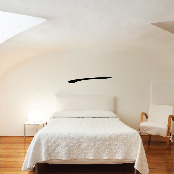 Tribal pinstripe wall decal vinyl sticker, black curved stripe