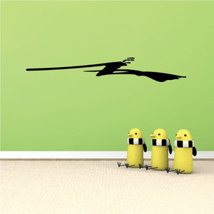 Black tribal airplane wall decal silhouette in vinyl