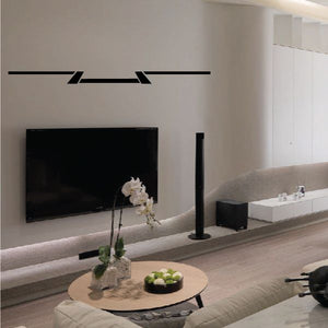 Tribal pinstripe wall decal with black geometric stripe design for wall