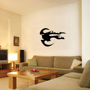 Tribal wall decal vinyl sticker with black bearded face silhouette