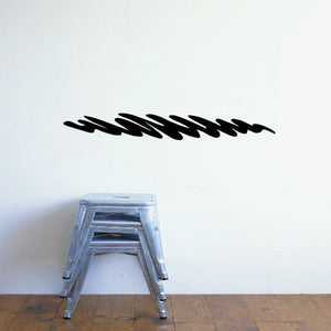 Vinyl tribal pinstripe wall decal with black curved stripe design