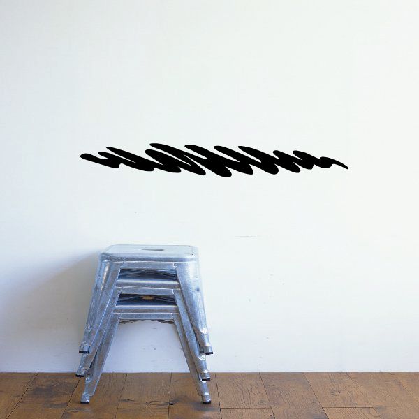 Vinyl tribal pinstripe wall decal with black curved stripe design