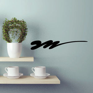 Tribal pinstripe wall decal in black vinyl with flowing line design