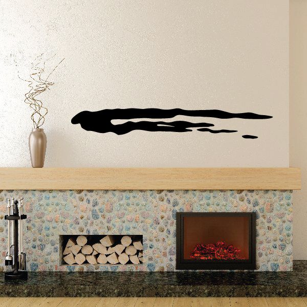 Black tribal pinstripe wall decal with bold sweeping stripe pattern
