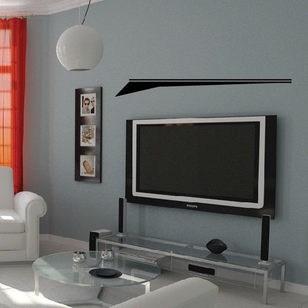 Tribal pinstripe vinyl wall decal with black tribal pattern lines