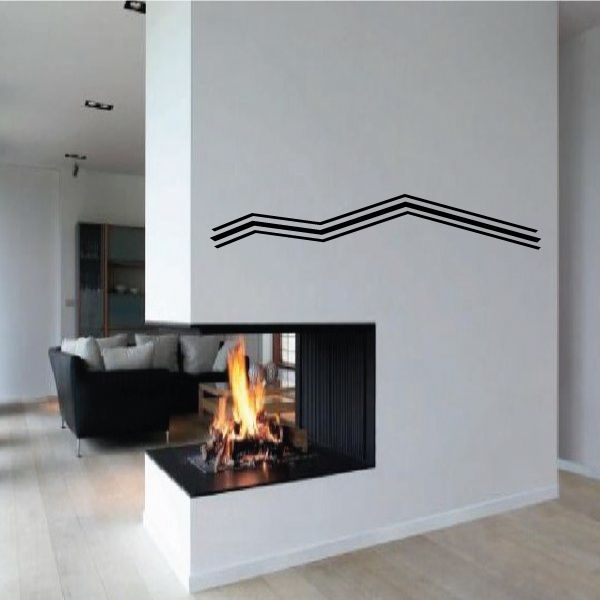 Tribal pinstripe wall decal with black zigzag chevron stripes