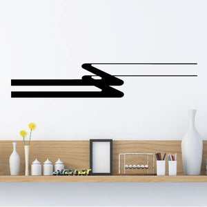 Tribal pinstripe wall decal, black vinyl sticker with bold arrow-like design