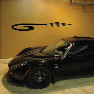 Black tribal pinstripe wall decal with arrow and checkered tip