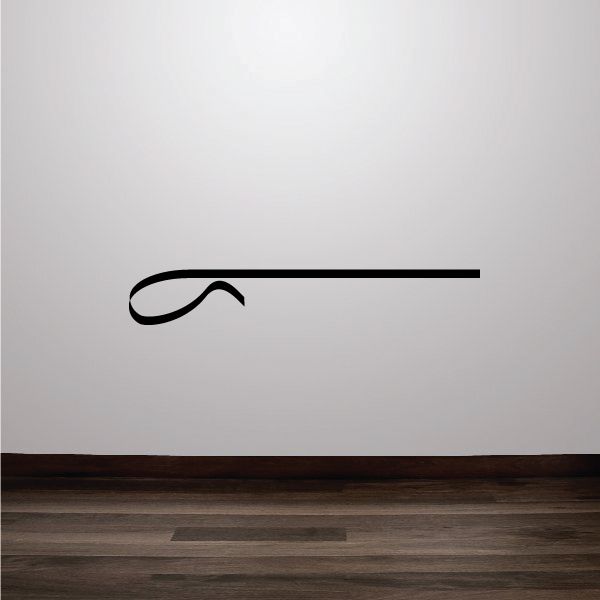 Tribal pinstripe vinyl decal, black curved line with swooping end