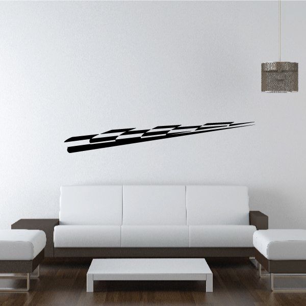Tribal pinstripe wall decal, black vinyl sticker with angular stripe pattern