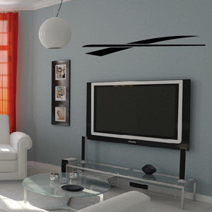 Tribal pinstripe wall decal with curved black stripes, vinyl sticker