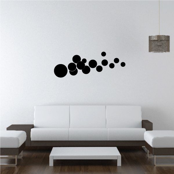 Tribal dot wall decal with black circle cluster