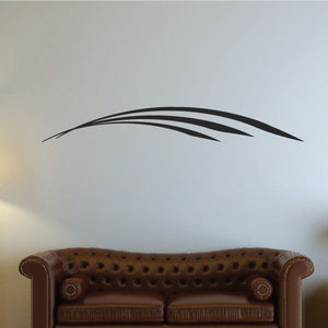 Black tribal pinstripe wall decal with sweeping curved lines