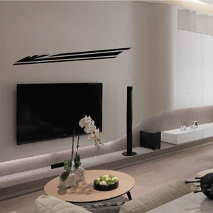 Black tribal pinstripe wall decal with bold horizontal stripe design