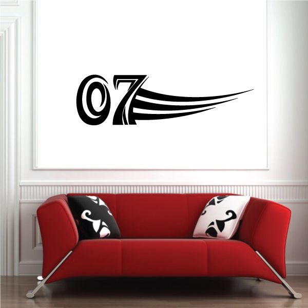 Tribal 07 vinyl wall decal with black swoosh lines