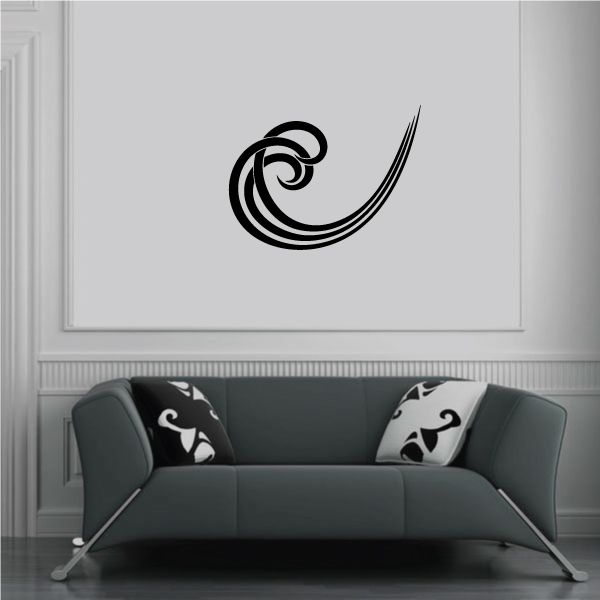 Black tribal pinstripe wall decal vinyl swirl