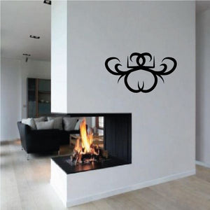 Tribal swirl wall decal, black vinyl pattern on a light wall